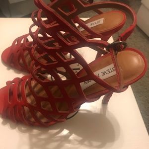 Steve Madden Slither Red Nubuck Heels